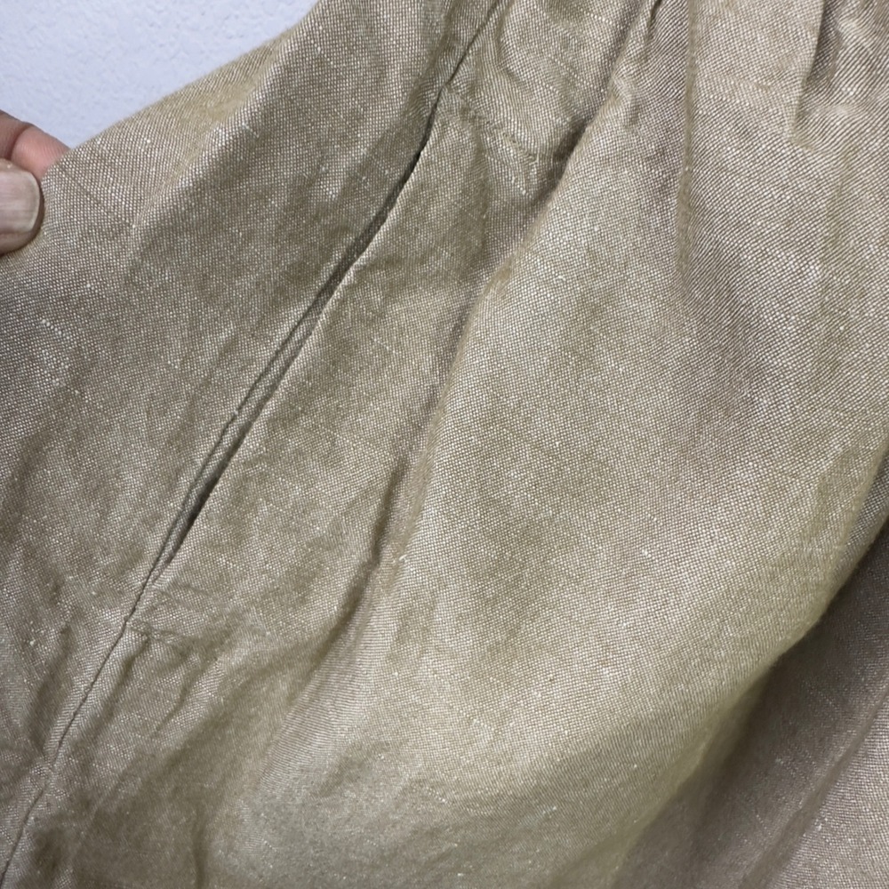 Madewell dress Women XXS Olive Green Linen Blend Button Boho Coastal Minimalist - Picture 5 of 9